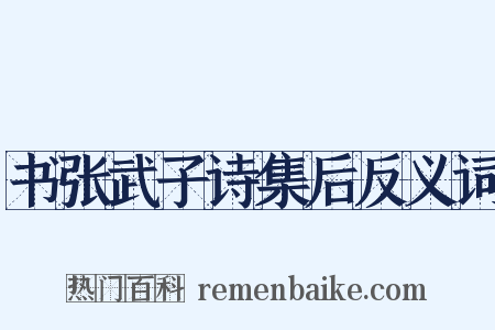书张武子诗集后反义词是什么意思的图片